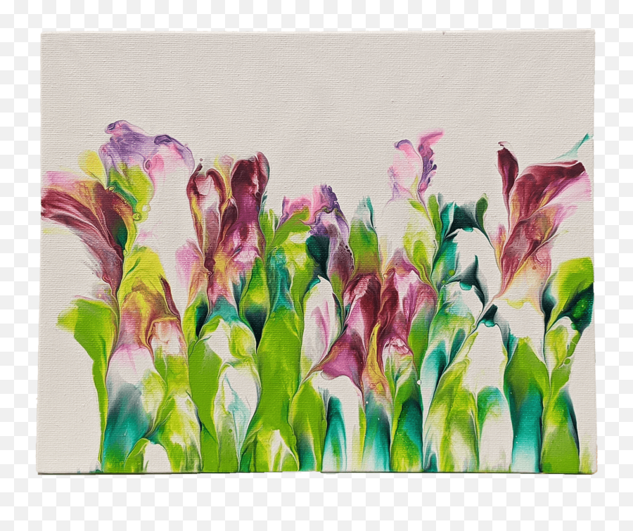 Acrylic Dipped Painting - Gladiolus Emoji,Abstract Painting Emotions