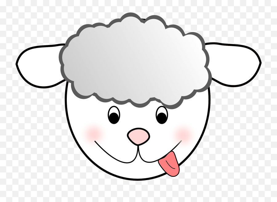 Funny Lamb Face Clipart - Sheep Face Clip Art Emoji,Clipart Emoji Silly Face Black And White
