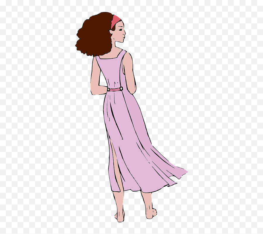 Free Photo Lady Dress Clip Art Hair Pink Girl Back Woman - Back Of Lady Clip Art Emoji,Piank Girl With Super Emotions