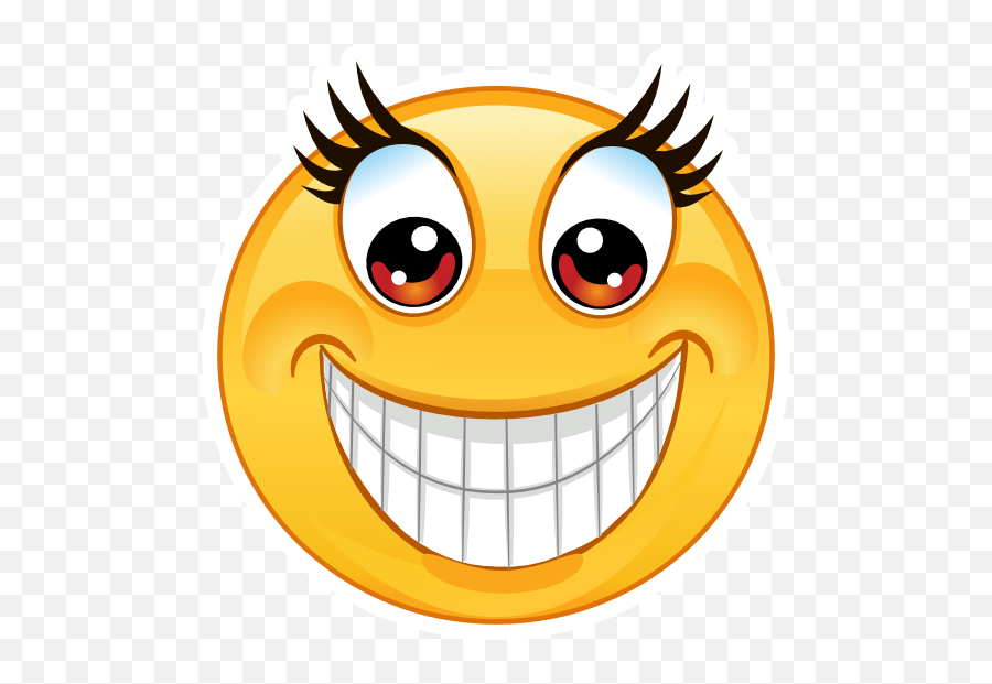 Crazy Big Smile Emoji Sticker - Big Teeth Smile Emoji,Smiling Emoji
