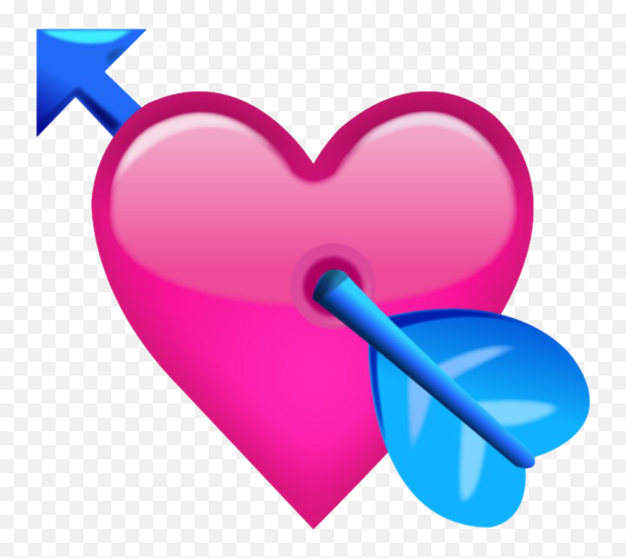 Download Pink Heart With Arrow Emoji - Arrow Heart Emoji Transparent,Pictures For Your Valentines That Are Emojis