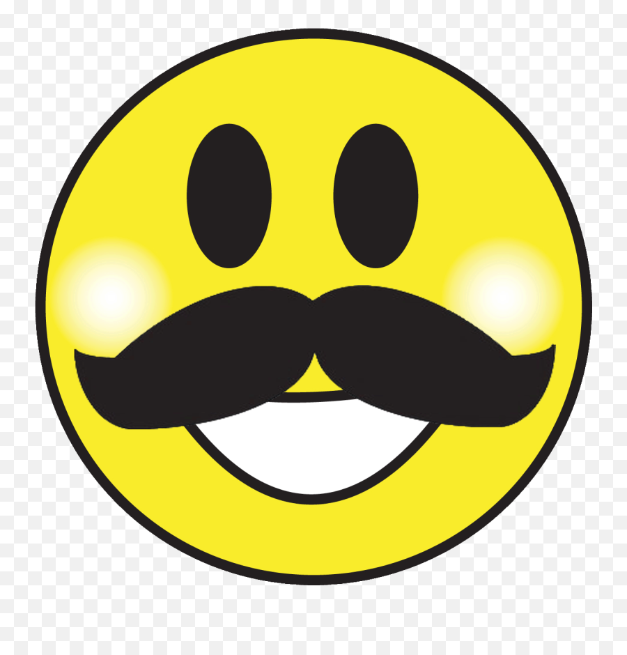 Smiley Face Moustache Clipart Smiley Emoticon Clip - Happy Smiley Face With Mustache Emoji,Happy Face Emoji