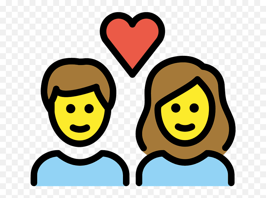 Couple With Heart Emoji Clipart - Emoji Casal,Couple Emoji Png