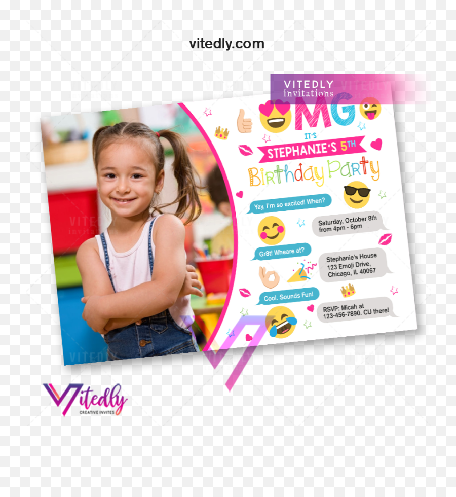 Emoji Invitation Emojis Party Invitation Girl Birthday - Child,Birthday Emoticons