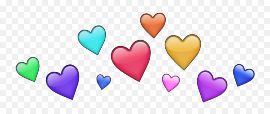 Crown Flowercrown Heart Hearts Rainbow Red Pink Blue Emoji,Heart Emoji Meme