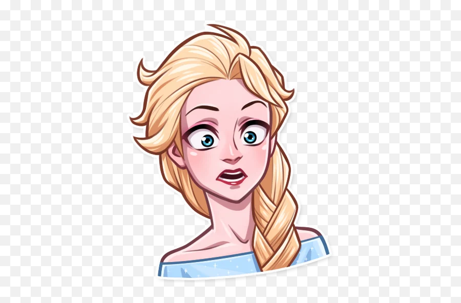 Telegram Sticker From Elsa Pack Emoji,Emoji Frozen Face