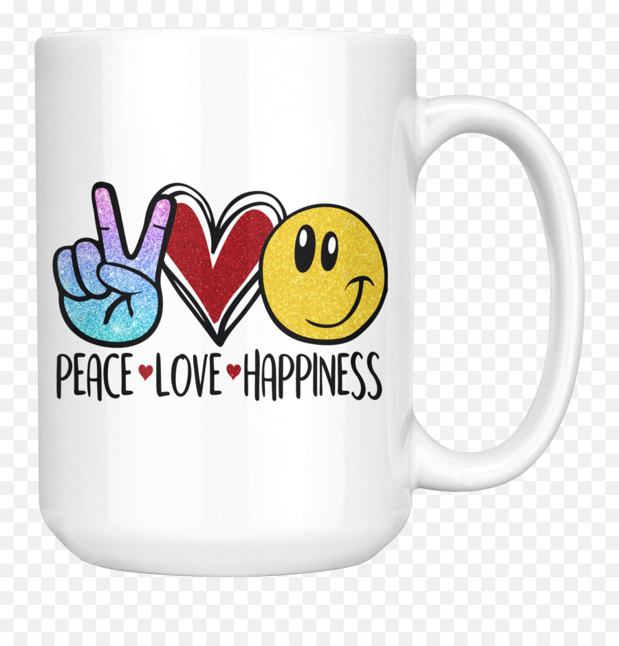 Peace Love Happiness Emoji 11oz Or 15oz Coffee Mug,Microwave Emoji