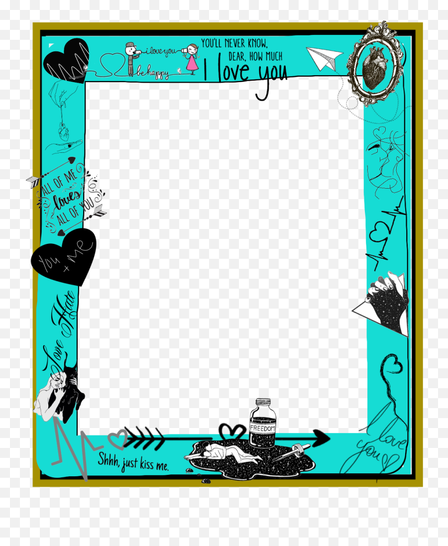 Sticker Frame Love Heart Pulse Sign - Horizontal Emoji,Heartpulse Emoji