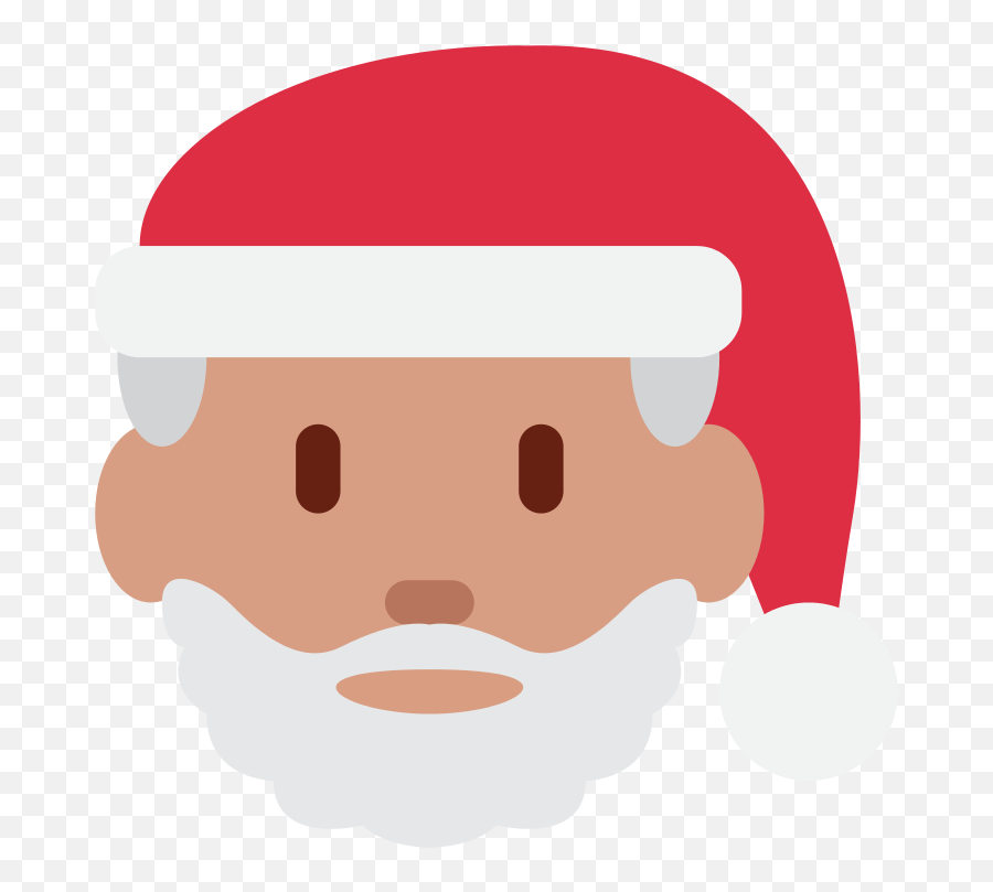 Santa Claus Emoji With Medium Skin Tone - Santa Face Cartoon Png,Snowman Emoji