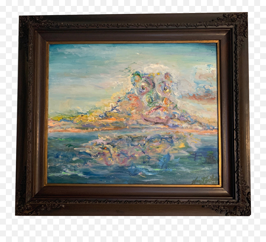 Storm Brewing Contemporary Seascape Oil Painting By Nancy T Van Ness Framed - Poster Frame Emoji,How To Paint Your Emotions