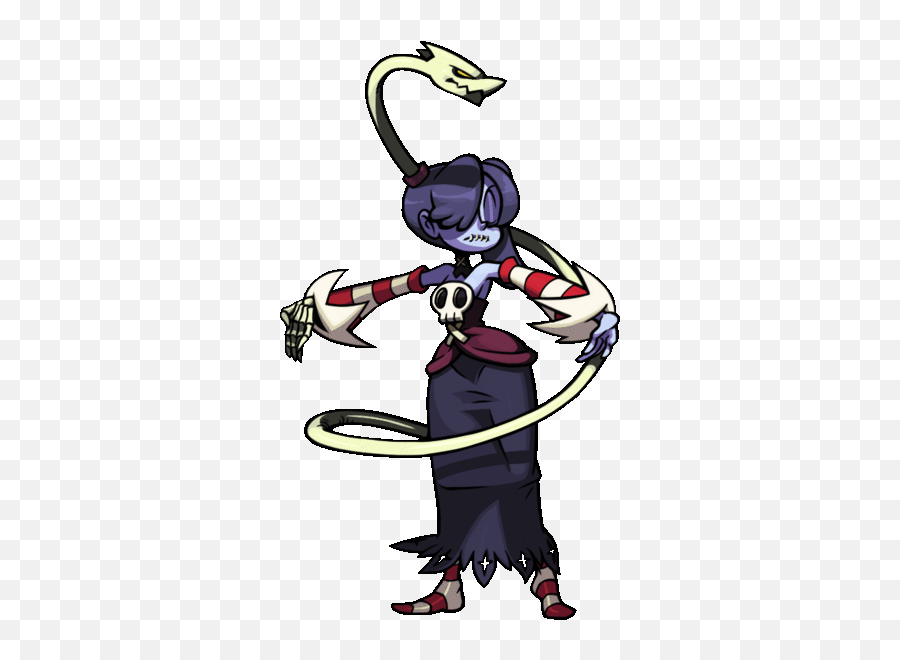 Squigly Skullgirls Animation Demon Wolf - Fictional Character Emoji,Japanese Emoticons Yaranaika