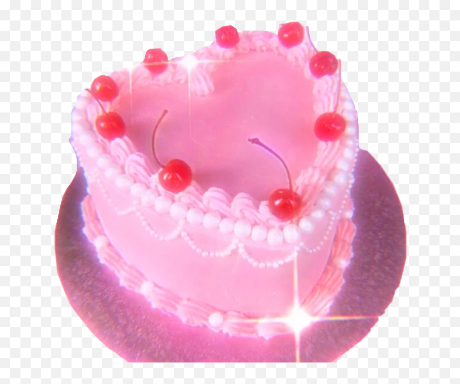 Cake Cherry Sticker - Heart Cake With Cherries Emoji,Publix Emoji Cake