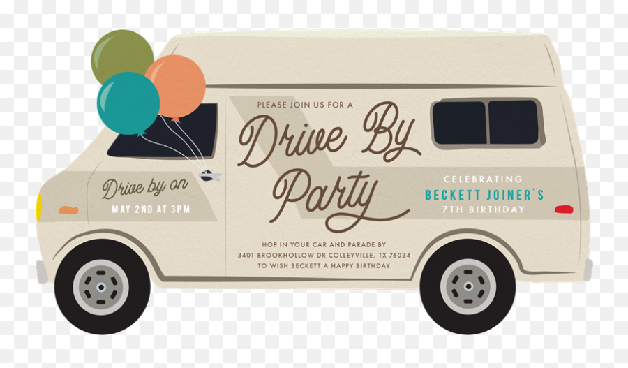 Drive By Parade Invitations In Pink - Drive Thru Baby Shower Invitations Drive Emoji,Free Emoji Invitation Template