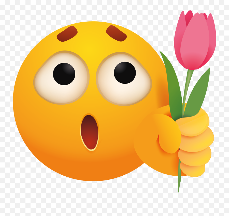 Emoji Holding A Rose Wallpaper Decal - Happy,Black Teen Girl Emoji