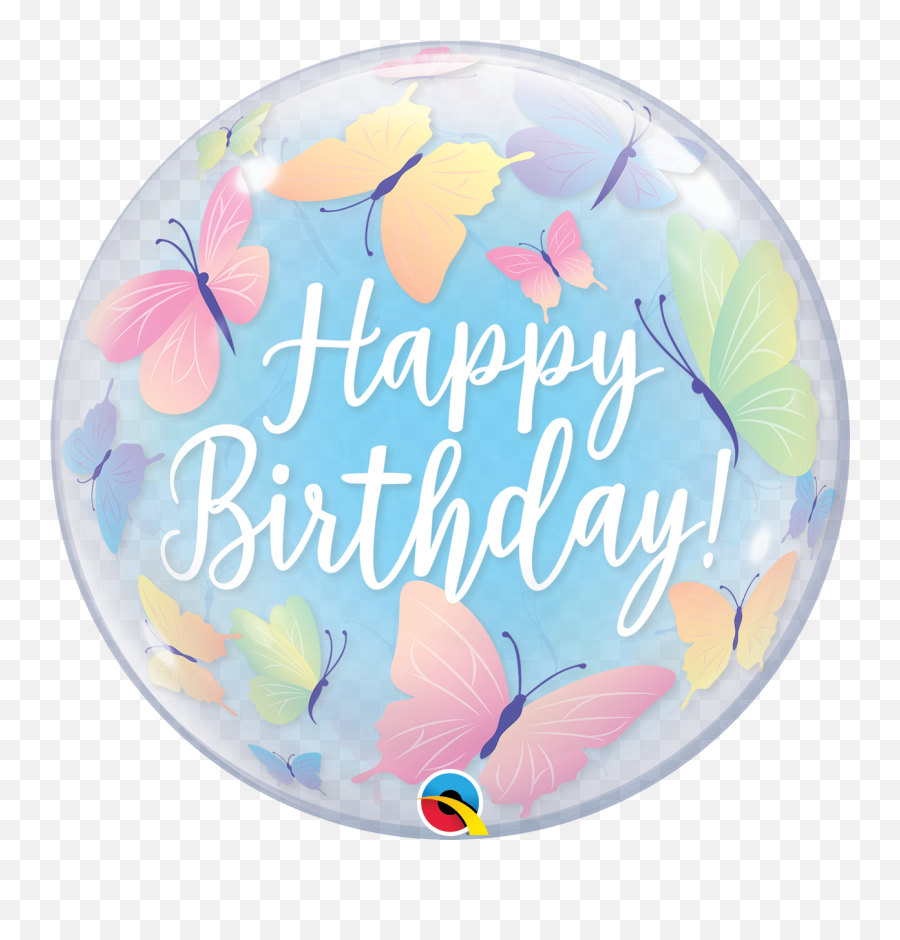 22 Happy Birthday Soft Butterflies Bubble Balloon Bargain - Butterfly Bubble Balloon Emoji,Why Does Aj Use Cat Emojis