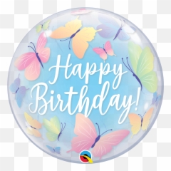22 Happy Birthday Soft Butterflies Bubble Balloon Bargain - Butterfly Bubble Balloon Emoji,Why Does Aj Use Cat Emojis