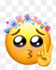 Emoji Hand Heart Iphone Apple Sticker - Blushing Shy Emoji,Apple Sign Emoji