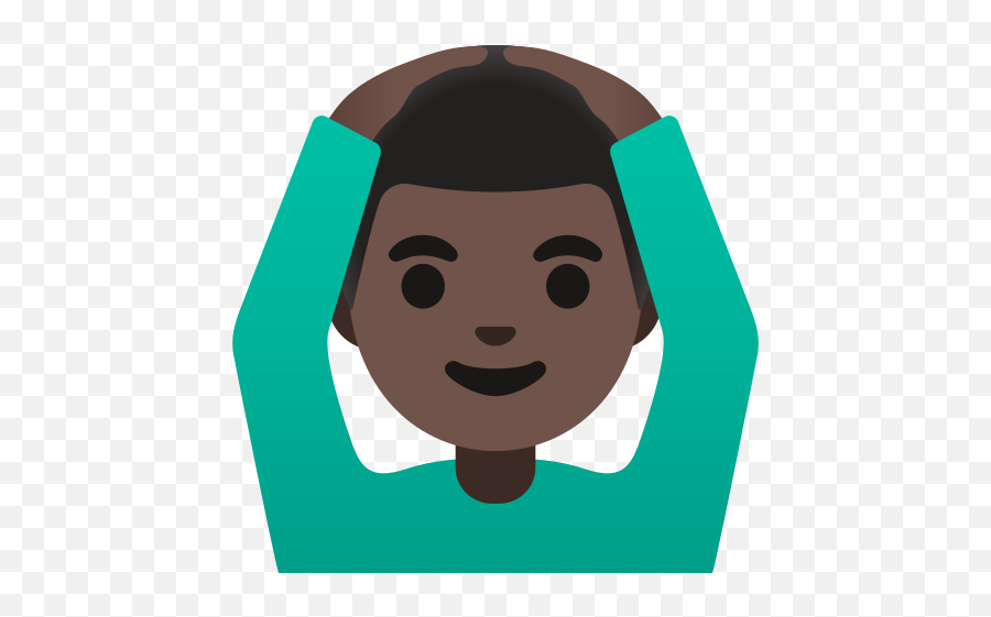 Dark Skin Tone Emoji - Happy Human Emoji Face,Ok Sign Under Waist Emoji Man
