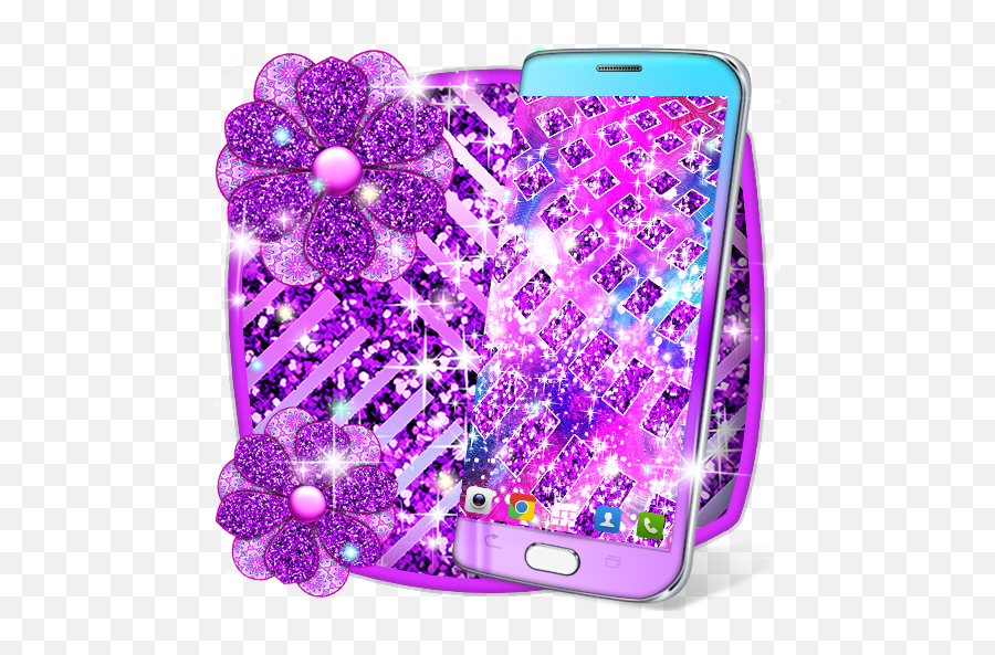 Purple Glitter Live Wallpaper - Apps On Google Play Mobile Phone Case Emoji,Sparkle And Flower Emojis