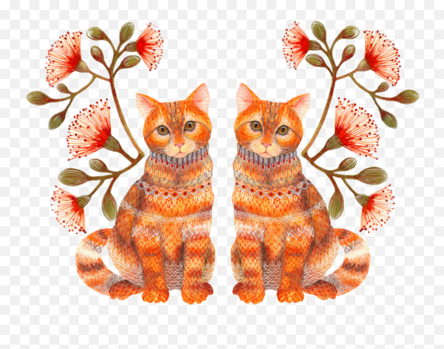 Orange Cats Sticker By Kristal Brown - Hicks Decorative Emoji,Orange Cat Emoji
