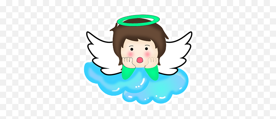 Little Angels Stickers By Luis Maldonado Emoji,Smiling Angel Looking Up Down Emoji
