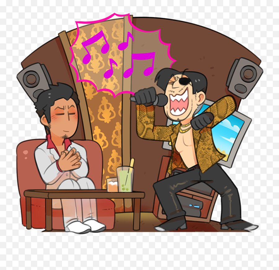 Yakuza - Acrylic Standee Karaoke Time Darkchibishadow Emoji,Yakuza Kiryu Heart Emojis