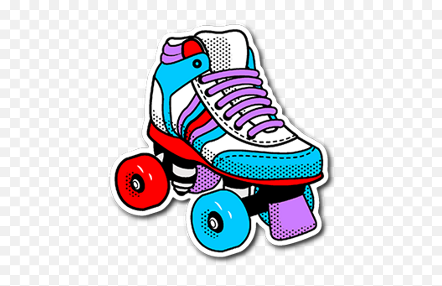 80u0027s Roller Skates Sticker - Sticker Mania Cool 80s Roller Skates Emoji,80s Emojis