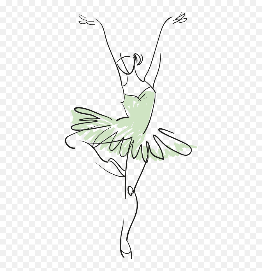 Ballerina In Pose Line Art Illustration Sticker - Tenstickers Emoji,Ballet Box Emoji