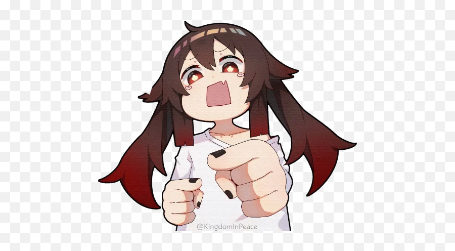 Telegram Sticker From Hu Tao Pack Emoji,White Girl Shrug Emoji