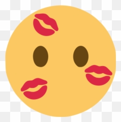 M - Kiss Marks On Emoji Face,M Emoji
