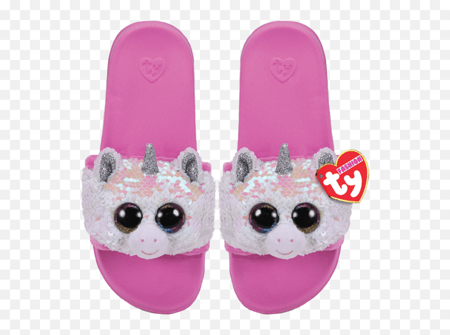 Ty Diamond Unicorn Reversible Sequin Beanie Boo Slides - Ty Beanie Boo Slides Emoji,Pink Emoji Joggers