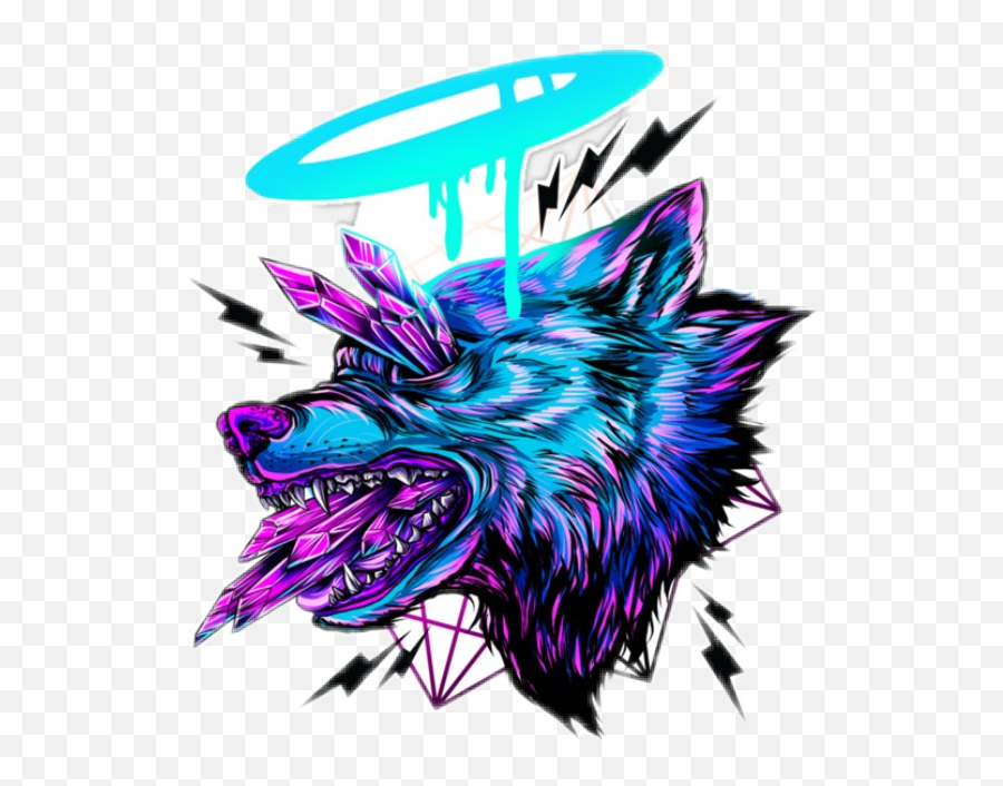 Badwolf Wolf Art Sticker By Anamilena - Transparent Background Cool Logo Emoji,Wolf Emoji Art