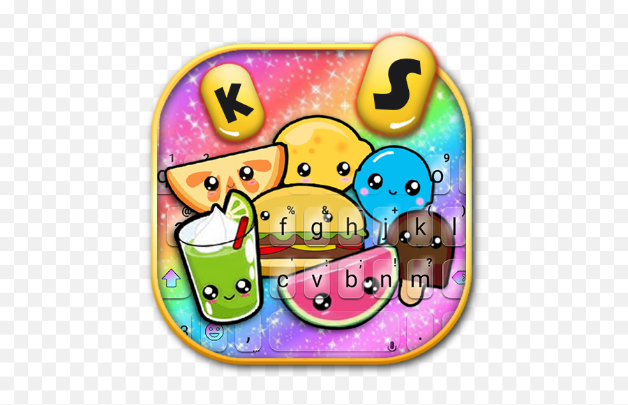 Tema Keyboard Cute Galaxy Face Fruit - Happy Emoji,Teclado Moto G Emoticons