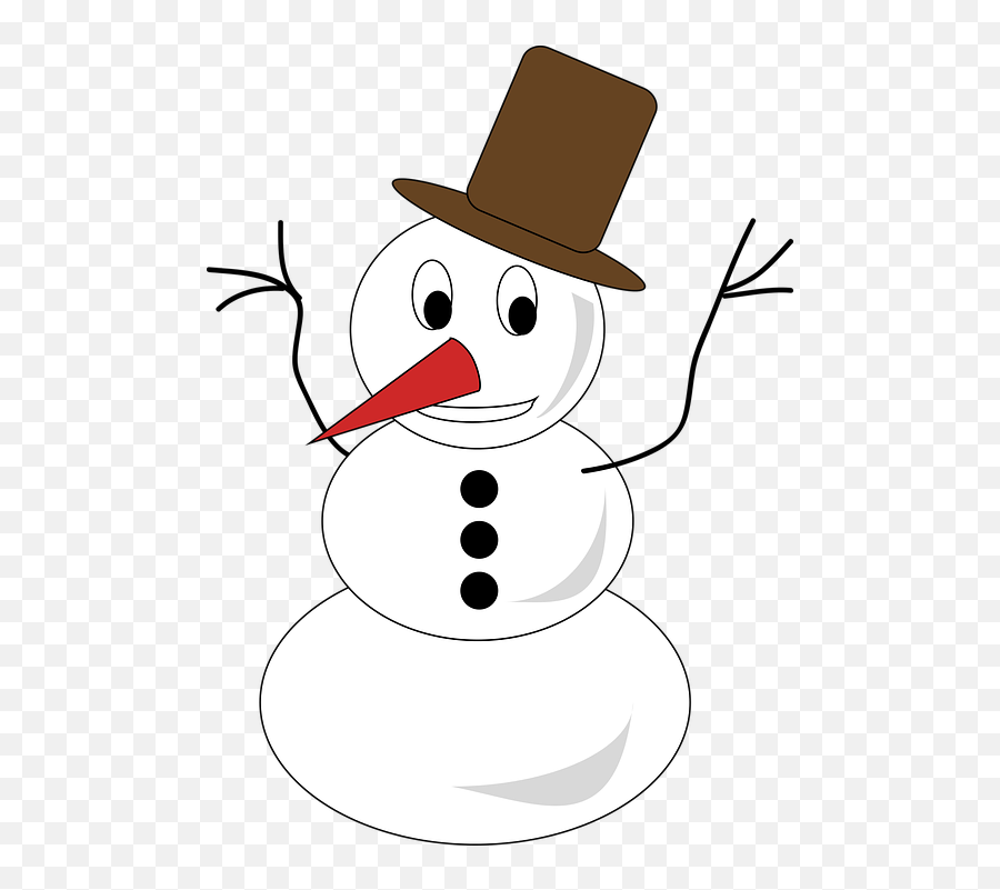 Winter Snow Wintry Cold Christmas - Snowman With Brown Hat Clipart Emoji,Snowman Emotions
