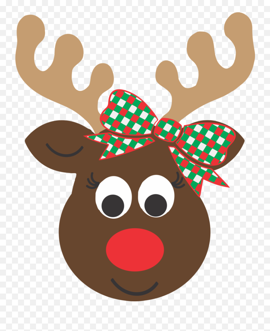 Girl Reindeer Head - Girl Reindeer Cartoon Clipart Full Christmas Reindeer Face Clipart Emoji,Manger Other Emotion