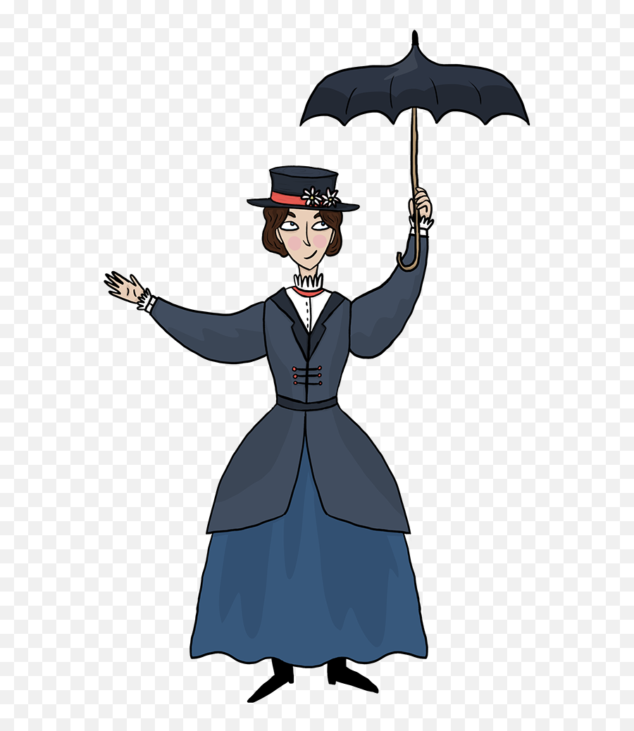 Mary Poppins Illustration For App - Fictional Character Emoji,Mary Poppins Emoji