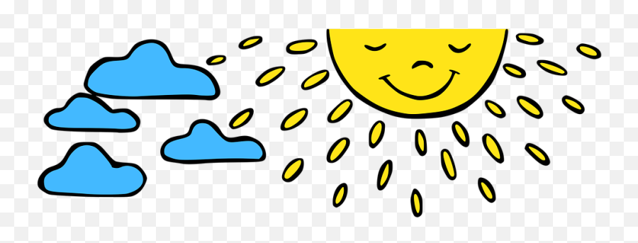 Free Photo Clouds Sky Blue Sun Sunrise Drawing Yellow - Max Happy Emoji,Cloud Emoticon