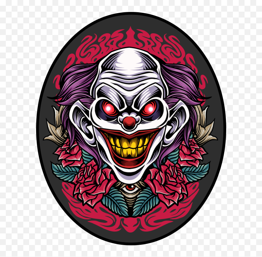 Clown Art Halloween Vinyl Rug - Tenstickers Clown Logo Emoji,Clown Text Emoticon
