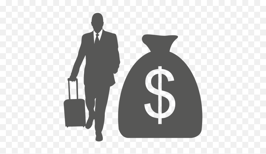 Business Tour Dollar Bag Icon - Transparent Icon Business Png Emoji,Suitcase Emoticon White