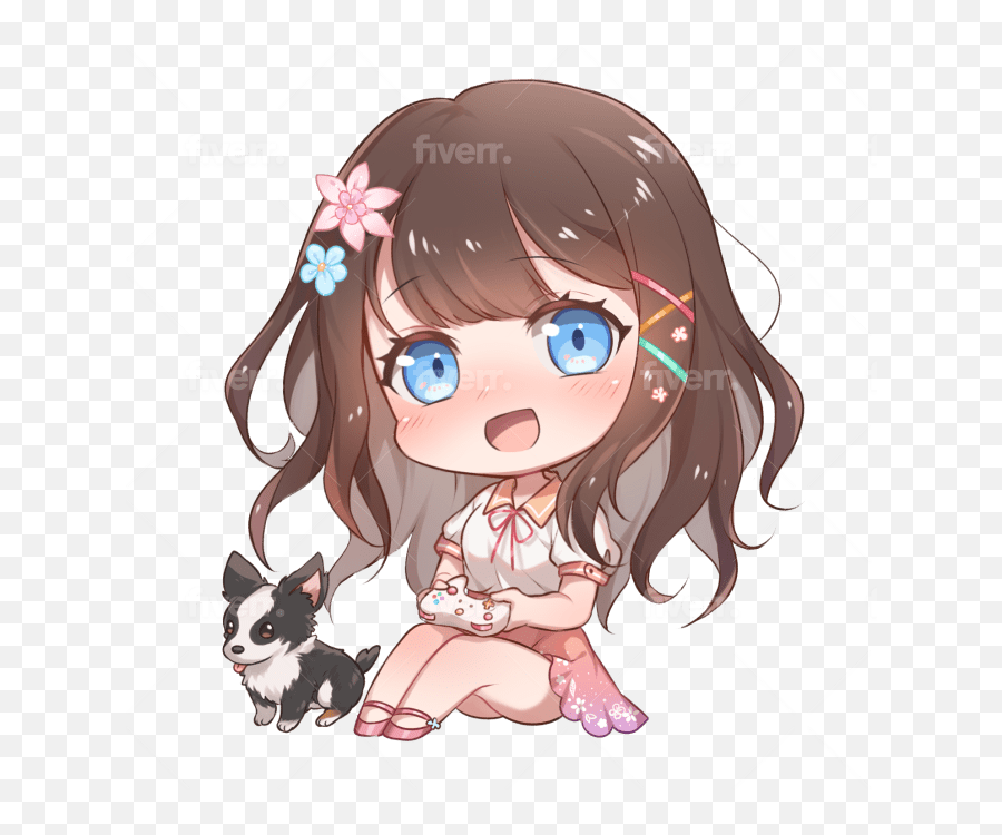 Draw Cute Chibi For You By Usagi1923 Fiverr - Girly Emoji,Chibi Anime Girl Different Emotion