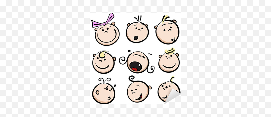 Cartoon Baby Face Sticker U2022 Pixers U2022 We Live To Change - Drawing Kids Cartoon Face Emoji,Basic Emotions Baby Faces