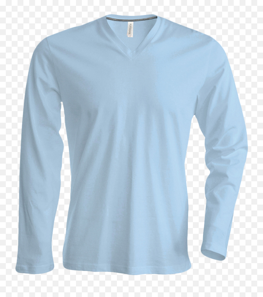 Tee Shirt Col V Manches Longues Homme - Blue Long Sleeve T Tee Shirt Manche Longue Homme Bleu Emoji,Emoji Shirt For Men