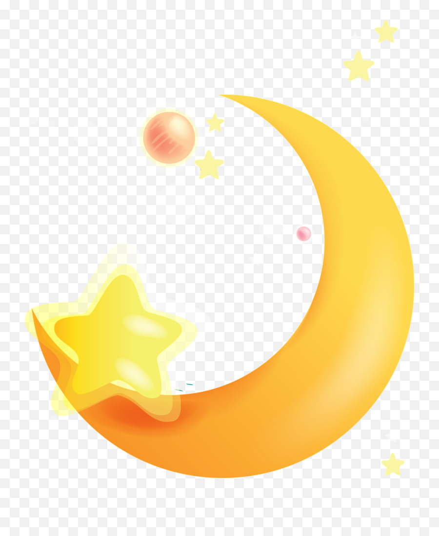Beautiful Moon Map Transparent Decorative Material - Planet Emoji,Pretty Moon Emojis