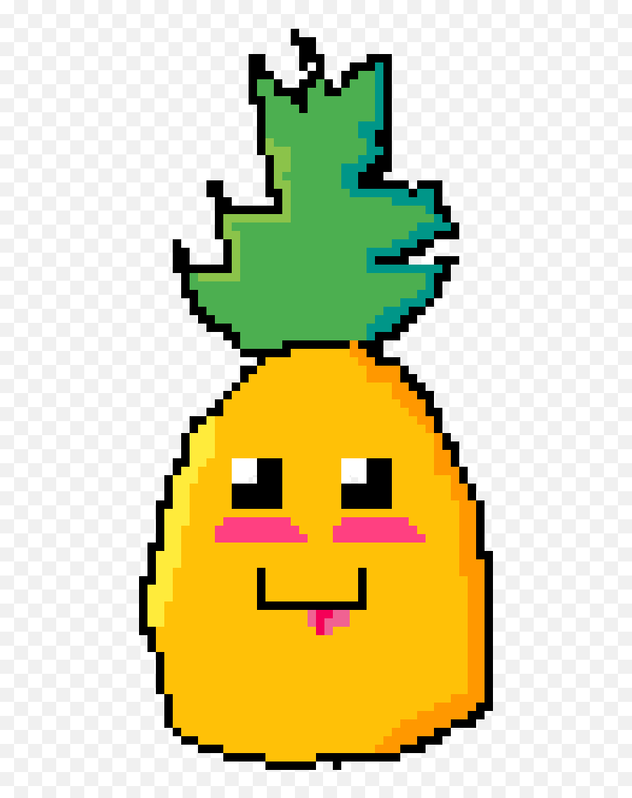 Download Kawaii Pineapple - Pixel Art Circle Png Image With Happy Emoji,Pineapple Emoticon