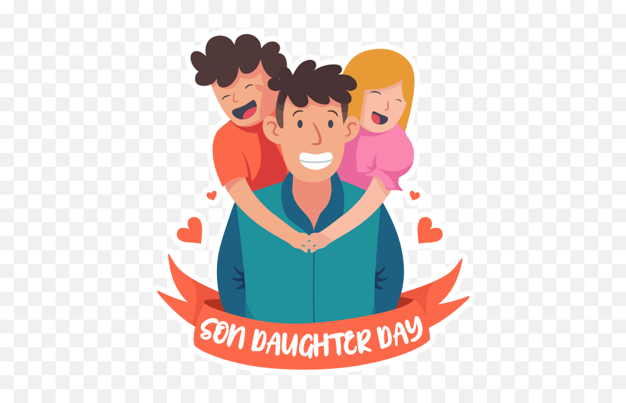 Son Daughter Day By Marcossoft - Sticker Maker For Whatsapp Emoji,Dad Hugging Emoji