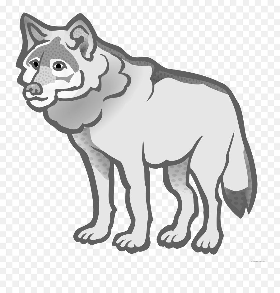 Wolf Animal Free Black White Clipart Images Clipartblack - Black And White Cartoon Wolf Png Emoji,Wolf Emoji Art