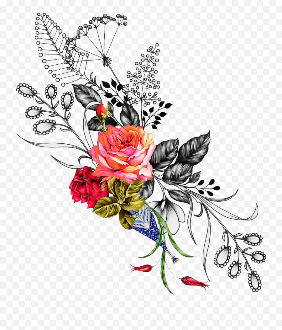 Pin By Umair On Umair Folk Art Flowers Flower Prints Art - Floral Emoji,Flower Emoji Vector