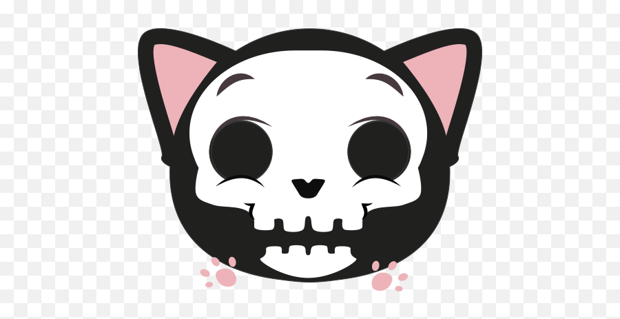 Cute Cat And Kitten Emoji Messages Sticker - 10 Cute Cat Cute Cat Skull Png,Skull Emoji