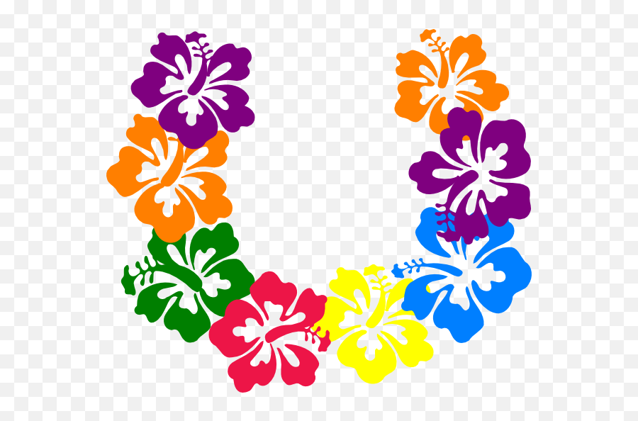 Hawaiian Flower Clip Art Borders Free - Clipart Hawaiian Lei Emoji,Hawaiian Flag Emoji