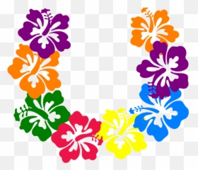 Hawaiian Flower Clip Art Borders Free - Clipart Hawaiian Lei Emoji,Hawaiian Flag Emoji